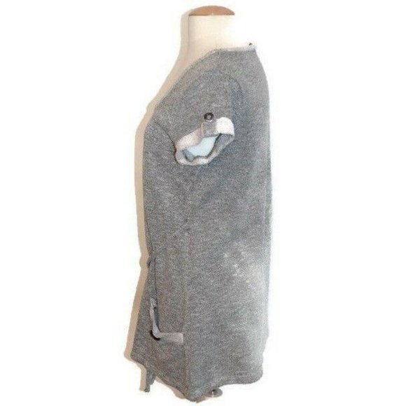 Patrice Breal Gray Belted Tunic Knit Cap Sleeve - Picture 2 of 6